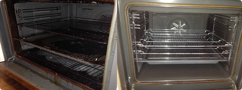 before and after oven cleaning 